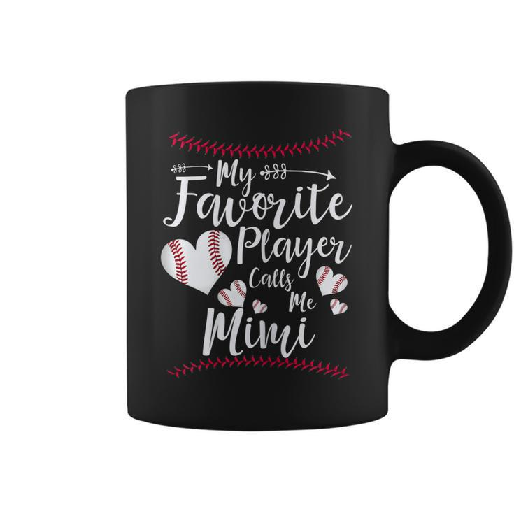 Womens My Favorite Player Calls Me Mimi Baseball Heart  Coffee Mug