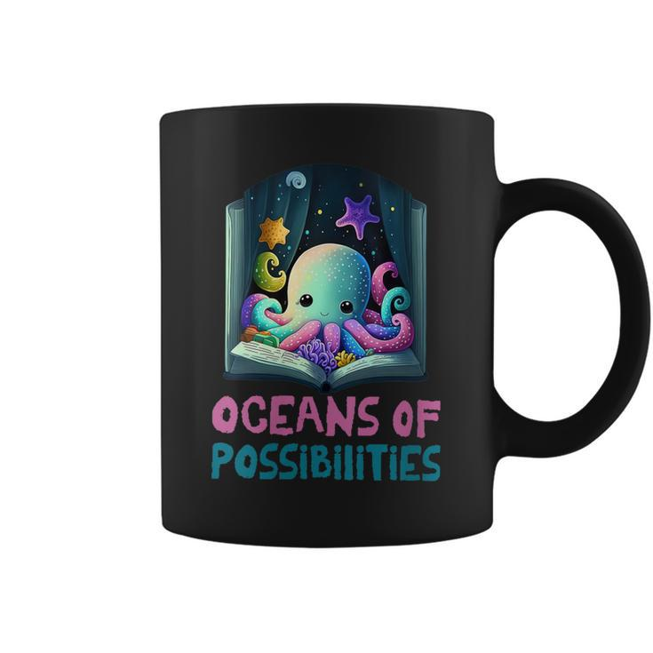 Womens Oceans Of Possibilities Summer Reading 2023 Kawaii Octopus  Coffee Mug