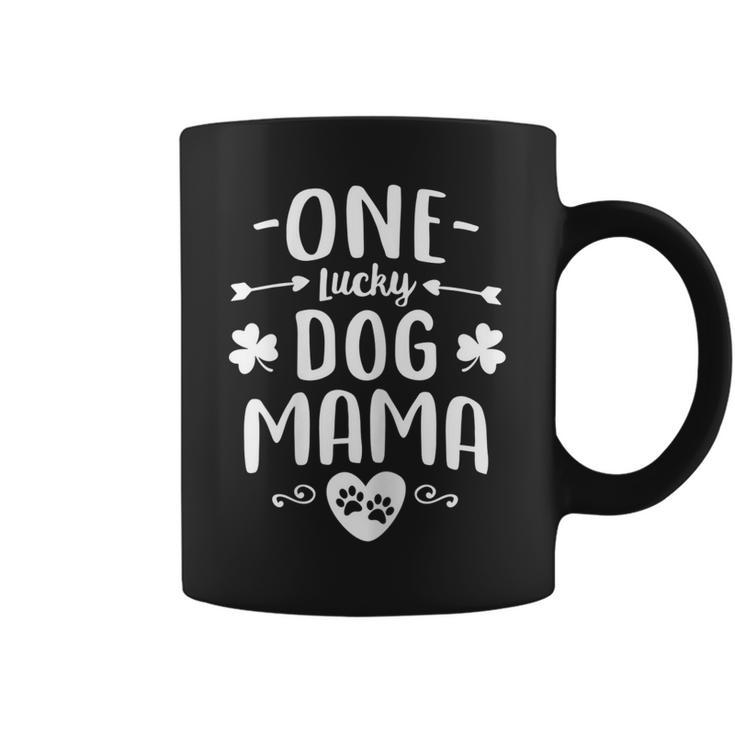 Womens One Lucky Dog Mama Shirt St Patrick Day Cute Dog Mom Gifts  Coffee Mug
