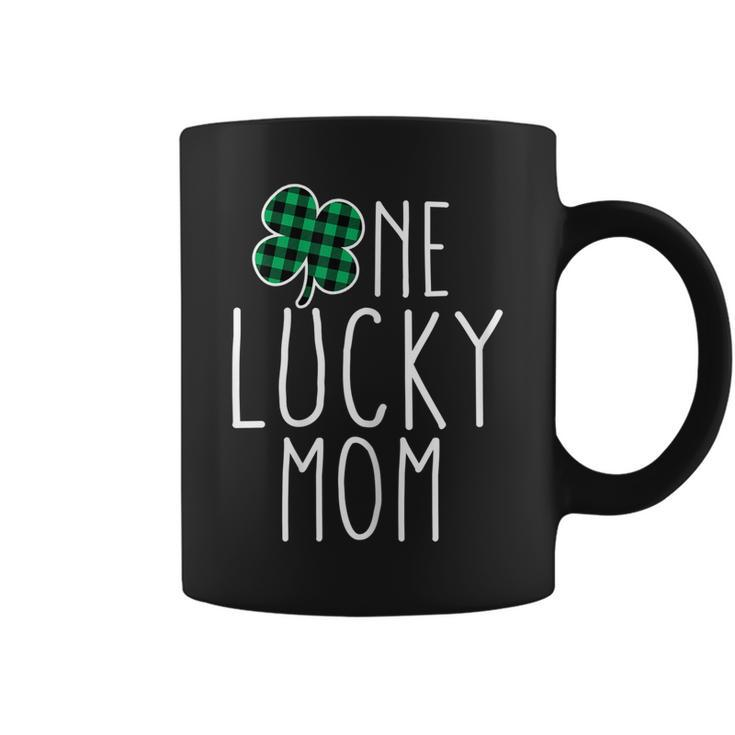 Womens One Lucky Mom St Paddys Day Funny Shamrock Mama Shirt Coffee Mug