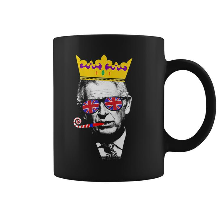 Womens Party King Funny Coronation King Charles Union Jack & Crown  Coffee Mug