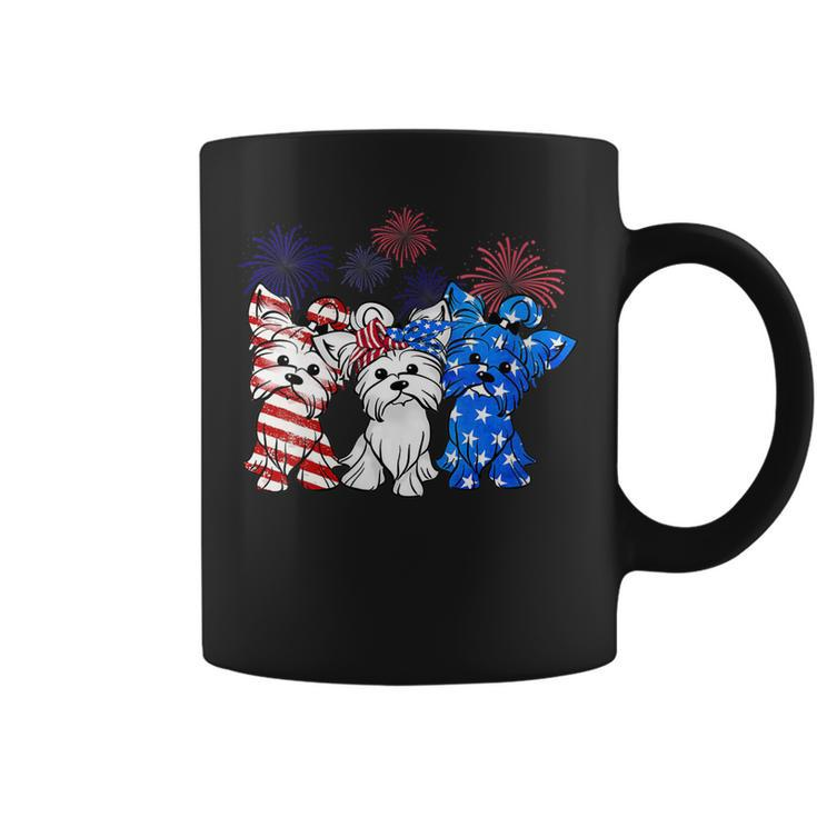 Womens Patriotic Yorkie Dog Yorkshire Terrier 4Th Of July Usa Flag  Coffee Mug