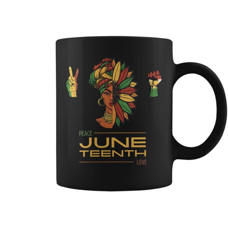 Womens Peace Love Junenth Black Pride Freedom 4Th Of July 1865  Coffee Mug