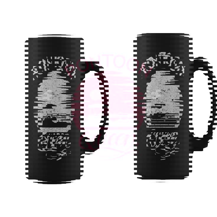 Womens Pontoon Queen Design Funny Pontoon Boat Lover Girls Boating  Coffee Mug