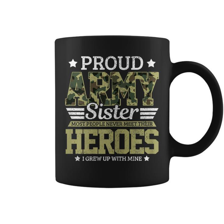 Womens Proud Army Sister Military Soldier Brother Pride Gift  Coffee Mug