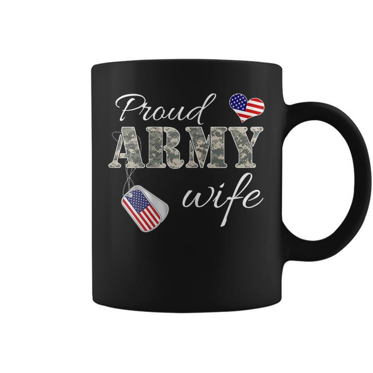 Womens Proud Army Wife Camouflage Wife Of Soldiers Gift Mothers Day  Coffee Mug