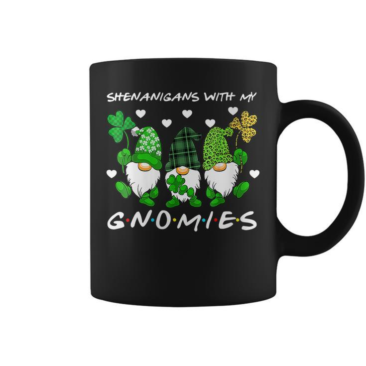 Womens Shenanigans With My Gnomies St Patricks Day Gnome Shamrock  Coffee Mug