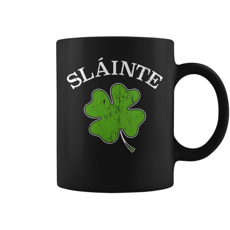 Womens Slainte With Green Shamrock Clover For St Patricks Day  Coffee Mug