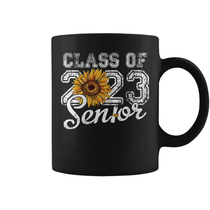 Womens Sunflower Senior Mom 23 Graduation Senior 23 Class Of 2023  Coffee Mug