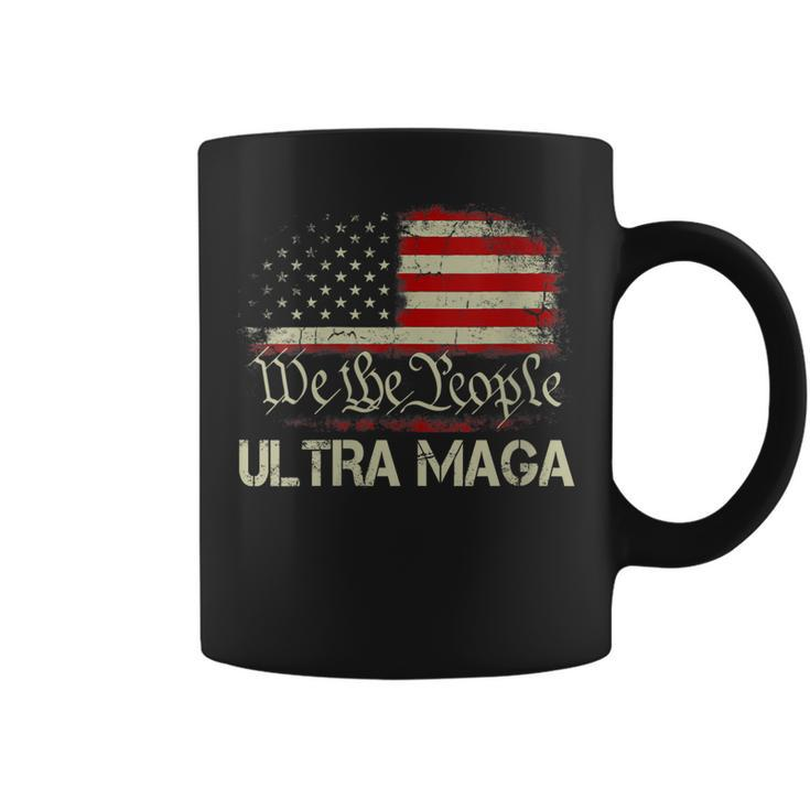 Womens Ultra Maga  Funny Anti Biden Us Flag Pro Trump Trendy  Coffee Mug