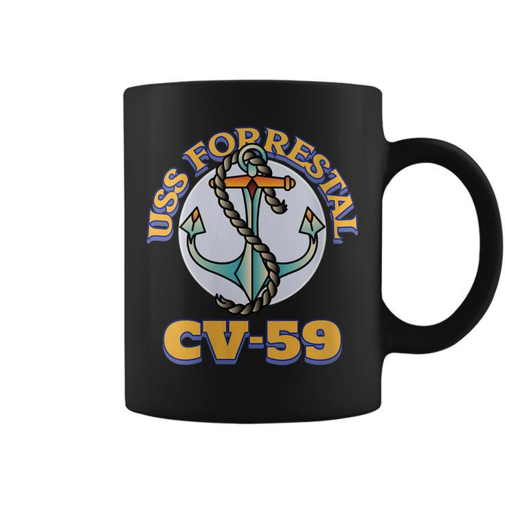 Womens Vintage Anchor Navy Aircraft Carrier Uss Forrestal  Coffee Mug