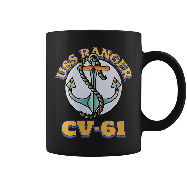 Womens Vintage Anchor Navy Aircraft Carrier Uss Ranger  Coffee Mug
