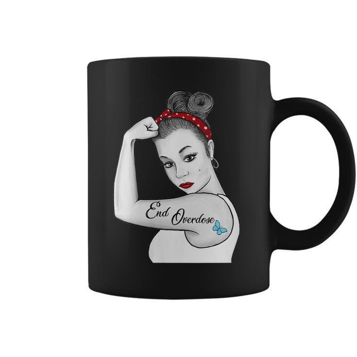 Womens Vintage End Overdose Pinup Girl Tattoo Butterfly  Coffee Mug