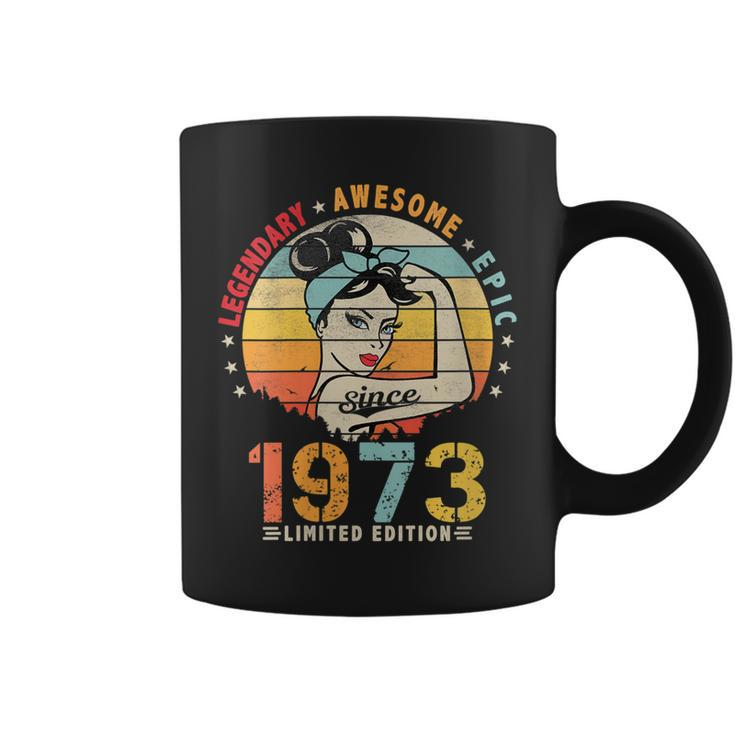 Womens Vintage Legendary Awesome Epic Since 1973 Retro Birthday  Coffee Mug