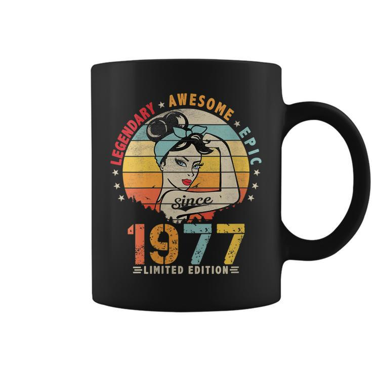 Womens Vintage Legendary Awesome Epic Since 1977 Retro Birthday Coffee Mug