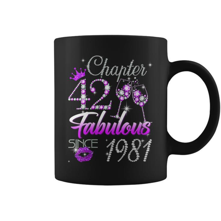 Womens Womens Chapter 42 Fabulous Since 1981 42Nd Birthday Queen  Coffee Mug