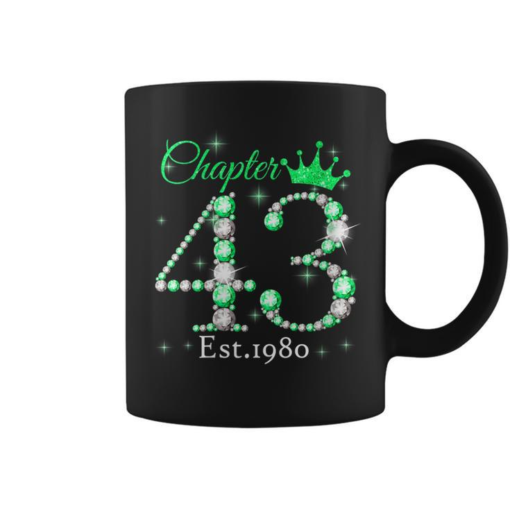Womens Womens Chapter 43 Est 1980 43 Years Old 43Rd Birthday Queen Coffee Mug