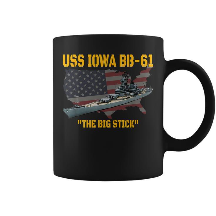 World War Ii Warship Uss Iowa & Ww2 Bb-61 Battleship Veteran  Coffee Mug