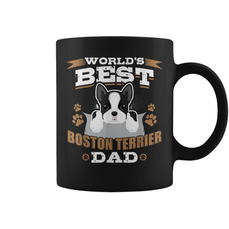 Worlds Best Boston Terrier Dad Dog Owner Gift For Mens Coffee Mug