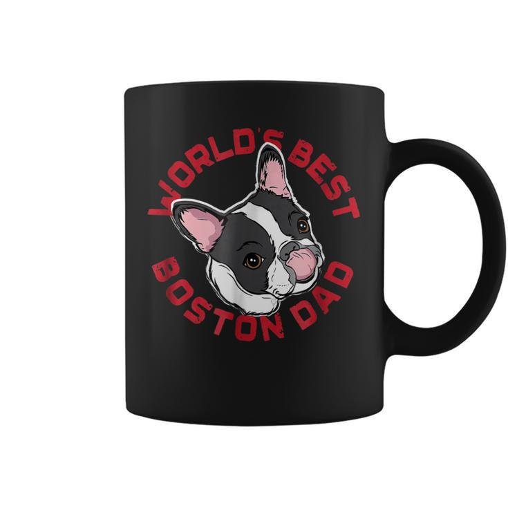 Worlds Best Boston Terrier Dad Funny Coffee Mug