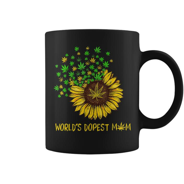 Worlds Dopest Mom Sunflower Weed  Coffee Mug