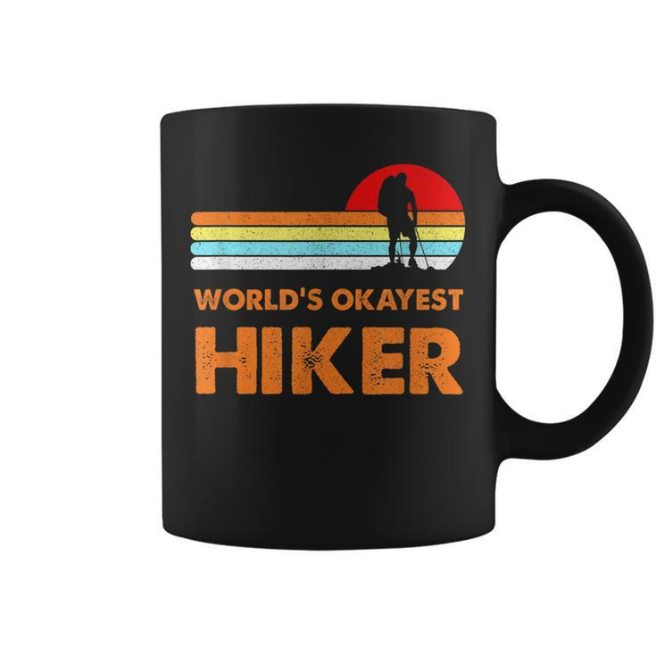 Worlds Okayest Hiker Vintage Retro Hiking Camping Gift Men  Coffee Mug