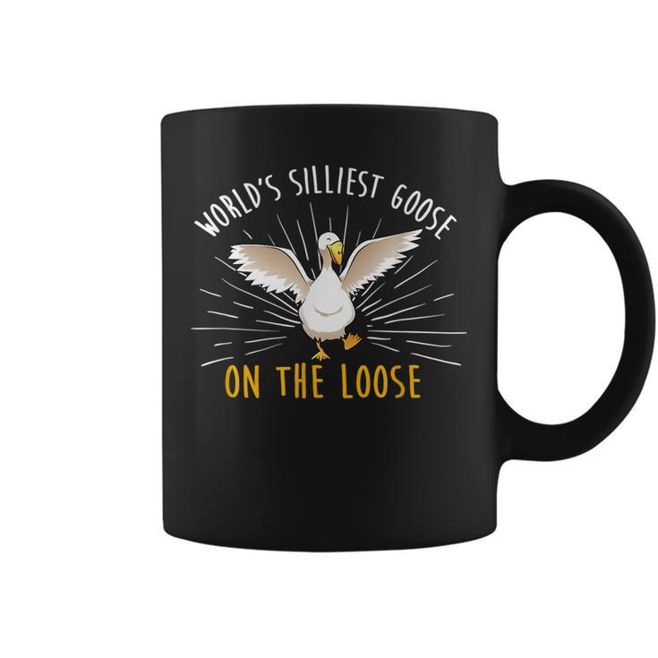 Worlds Silliest Goose On The Loose Funny Silly  Coffee Mug