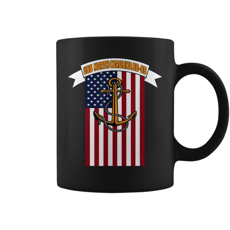 Ww2 Battleship Uss North Carolina Bb-55 Warship Veteran Dad  Coffee Mug