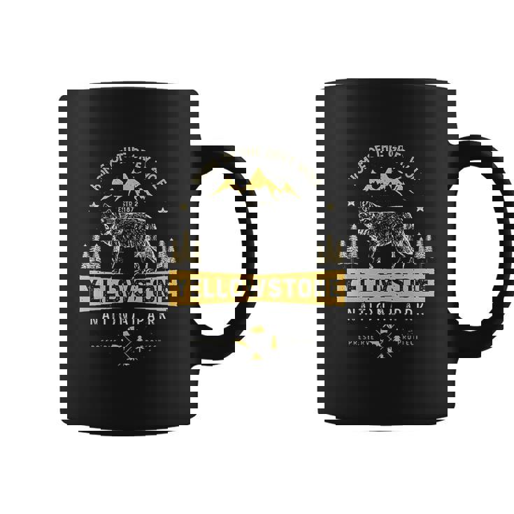 Yellowstone Home Of The Grey Wolf National Park Wolf Vintage Men Women Coffee Mug