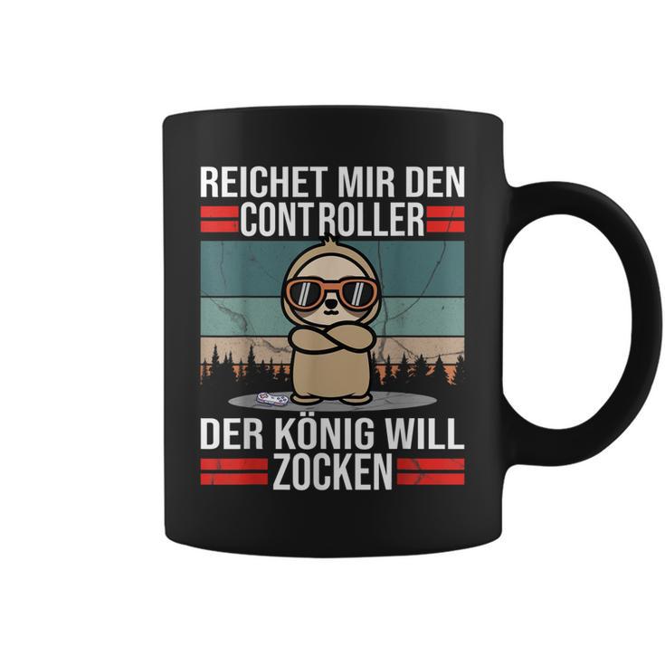 Zocken Reichet Mir Den Controller König Konsole Gamer Tassen