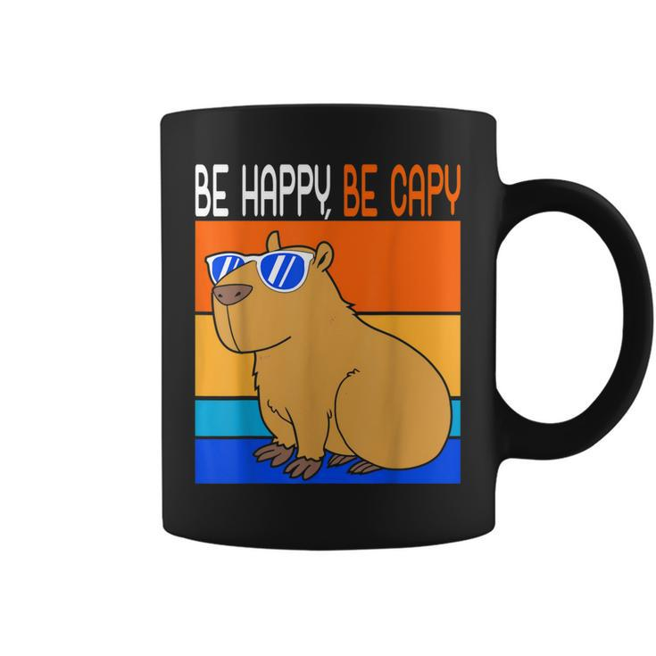 Zoo Animal Retro Rodent Funny Capybara Be Happy Be Capy  Coffee Mug