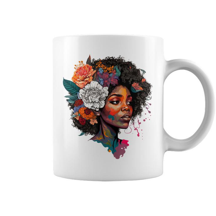 Afro Hair Natural Black History  Pride Black Melanin  Coffee Mug