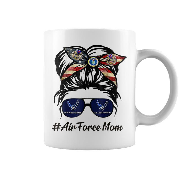 Air Force Mom Messy Bun Sunglasses Military Mom Mothers Day  Coffee Mug