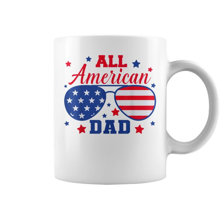 All American Dad 4Th Of July Fathers Sunglasses Patriotic Coffee Mug