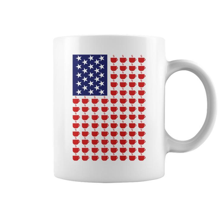 American Morning Patriotic American Flag Coffee Cup Pattern   Coffee Mug