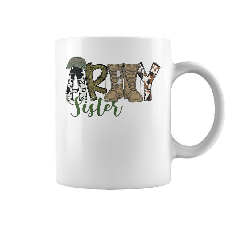 Army Sister Western Army Boots Sister Gift Veterans Day   Coffee Mug