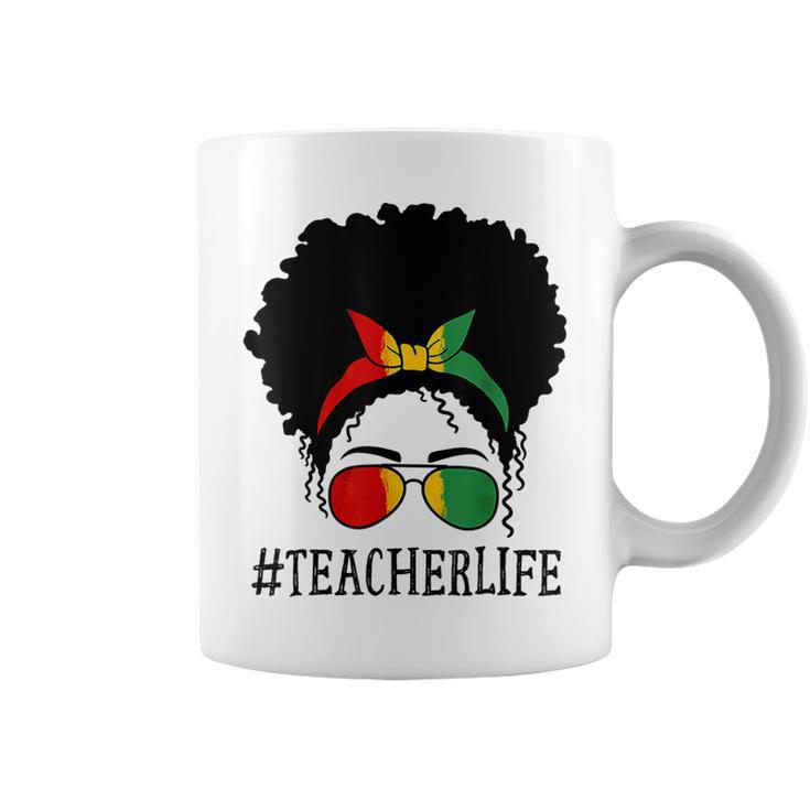 Art Teacher African Women Messy Bun Black History Month  Coffee Mug