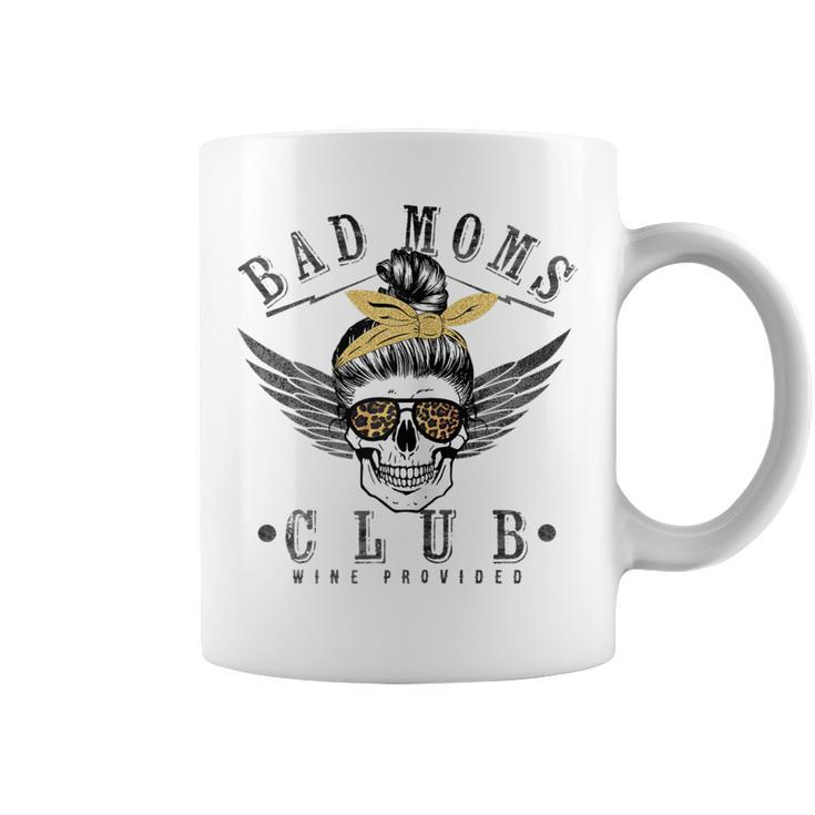 Bad Moms Club Skull Leopard Glasses  Funny Mom Life   Gift For Womens Coffee Mug