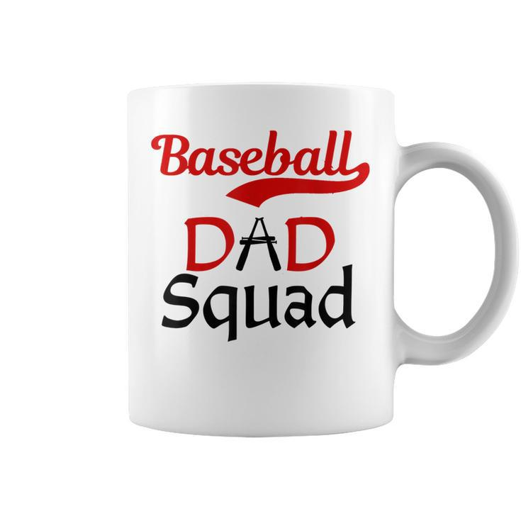Baseball Dad Squad  With Blk&Red Letters For Proud Papa Gift For Mens Coffee Mug