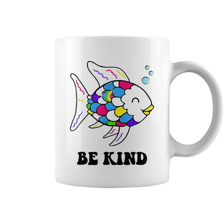 Be Kind Rainbow Fish Teacher Life Teaching Back To School  Coffee Mug