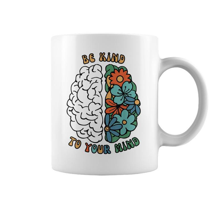 Be Kind To Your Mind | Retro Green Mental Health Awareness  Coffee Mug