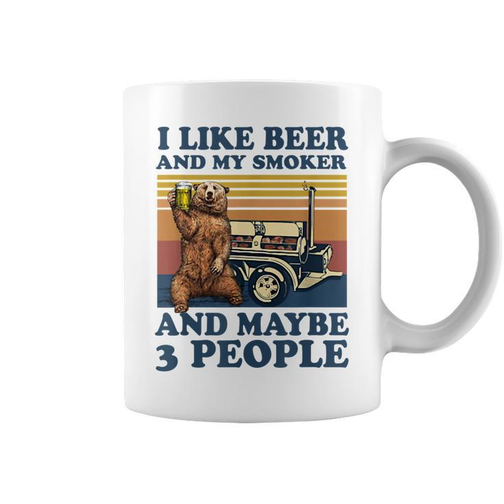 Bear I Like Beer And My Smoker And Maybe 3 People Coffee Mug