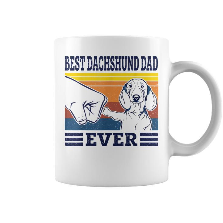 Best Dachshund Dad Ever Dog Vintage Animal Lovers Gifts Gift For Mens Coffee Mug