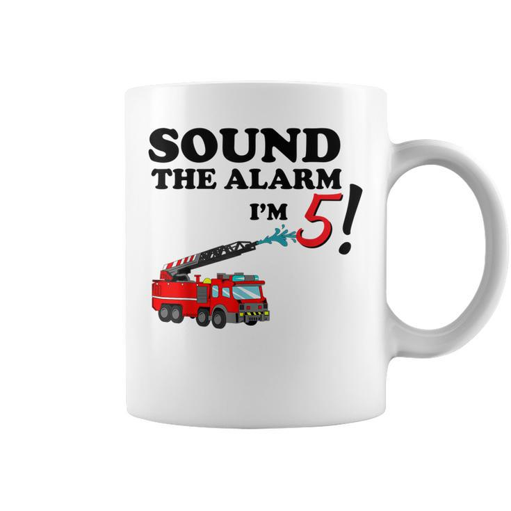 Birthday 5 Year Old Fire Fighter Truck  | 5Th Bday Coffee Mug
