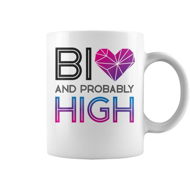 Bisexual Bi Pride Flag Bi And Probably High  Coffee Mug