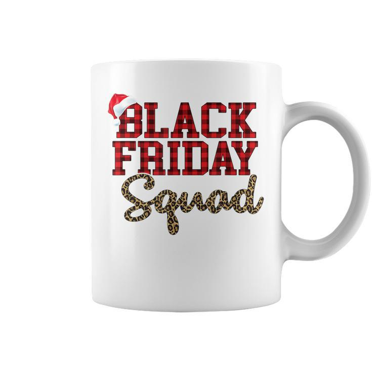 Black Friday Squad  Buffalo Plaid Leopard Printed Gift Coffee Mug