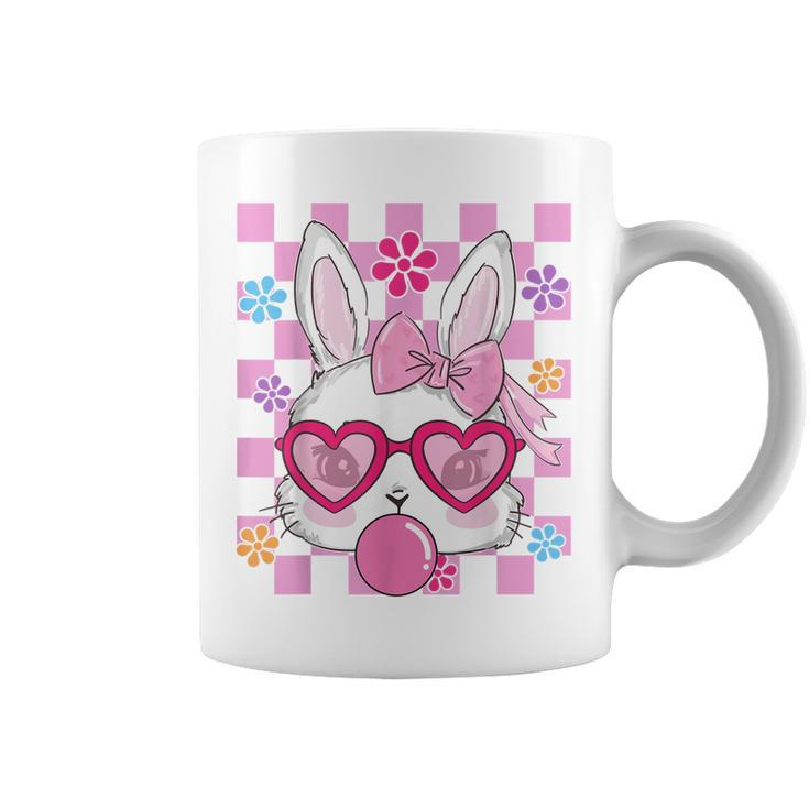 Bunny Outfit For Women Girls Kids Groovy Bunny Face Easter  Coffee Mug