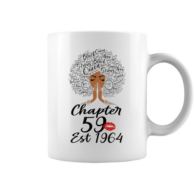 Chapter 59 Est 1964 59Th Birthday Afro Black Messy Bun  Coffee Mug