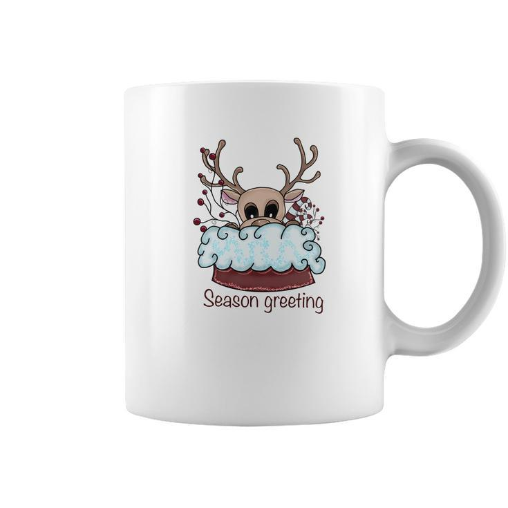 Christmas Cute Reindeer Season Greeting Coffee Mug