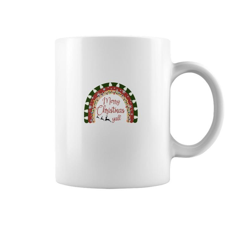 Christmas Raibow Merry Christmas Yall Coffee Mug